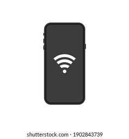 Wifi-Symbol im Smartphone. Vektorgrafik in flachem Design