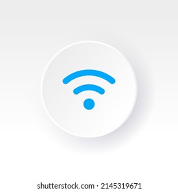 Wifi icon soft ui with shadow. Vector wi-fi signal black. Wireless icon. WIFI internet sign isolated on white background, flat minimal style, vector illustration. Stock vector.