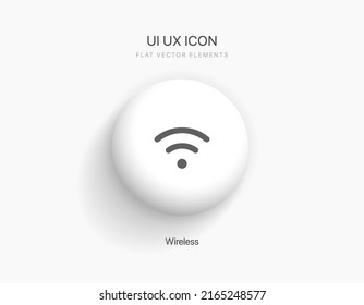 Wifi icon soft ui with shadow. Vector wi-fi signal black. Wireless icon. WIFI internet sign isolated on white background, flat minimal style, vector illustration. Stock vector.