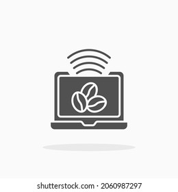 Wifi icon. Solid black style. Vector illustration. Enjoy this icon for your project.