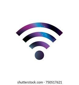 Wifi icon and space. Vector illustration. Space background. Internet and communication.