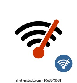 Wi-fi Icon With Speedometer Arrow. High Speed Wi Fi Icon. Fast Wifi Concept Symbol.