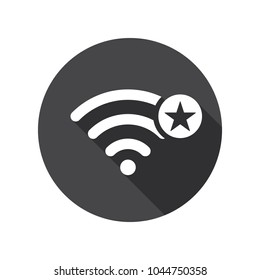 Wifi icon with star sign. Wifi icon and best, favorite, rating concept. Vector icon