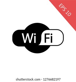 Wifi icon, symbol, sign. White and black icon. EPS 10, Premium. Wireless.