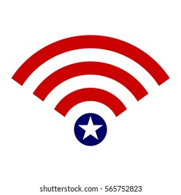 Wifi Icon Symbol USA Flag Concept Vector Illustration