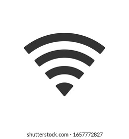 Wi-fi icon. Wifi symbol. Wireless internet connection sign. Simple flat shape logo. Black silhouette isolated on white background. Vector illustration image.