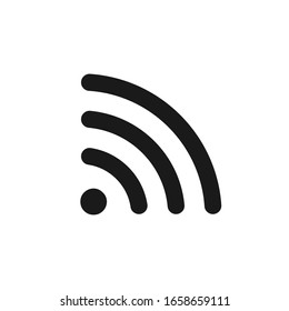 Wi-fi icon. Wifi symbol. Wireless internet connection sign. Simple flat shape wi fi logo. Black silhouette isolated on white background. Vector illustration image.