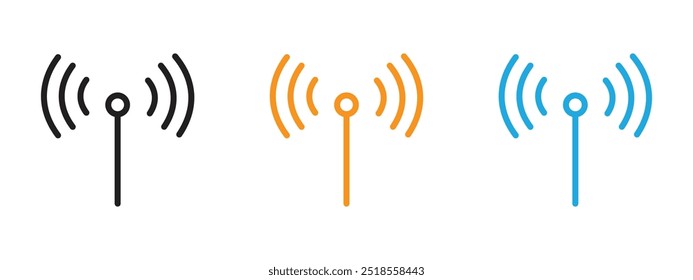 Wifi icon Thin line illustration set