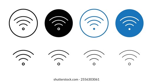 Wifi icon Thin line vector illustration set
