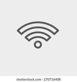 Wifi icon thin line for web and mobile, modern minimalistic flat design. Vector dark grey icon on light grey background.