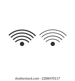 Icono WIFI de estilo moderno y plano aislado en fondo gris.