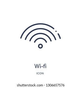 wi-fi icon from user interface outline collection. Thin line wi-fi icon isolated on white background.