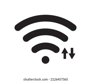 wifi icon vector, black, image illustration