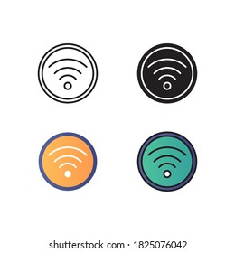 wifi icon vector with four different style design. isolated on white background