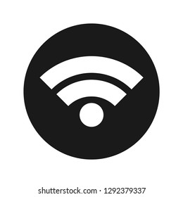 Wifi icon vector illustration design isolated on flat black round button