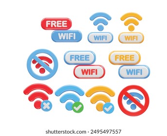 Wi-Fi icon vector illustration element wifi 3d render icons