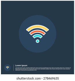 wifi icon, vector illustration. Flat design style