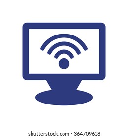 Wi-Fi.  Icon, vector illustration.. Flat design  