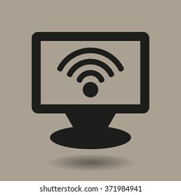 Wi-Fi.  Icon, vector illustration.. Flat design style 