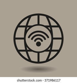 Wi-Fi. Icon, vector illustration. Flat design style 