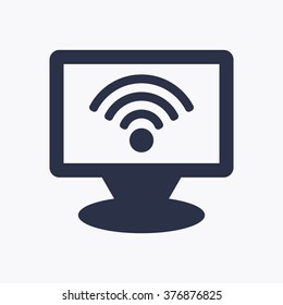Wi-Fi.  Icon, vector illustration.. Flat design  