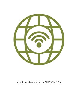 Wi-Fi. Icon, vector illustration. Flat design style 