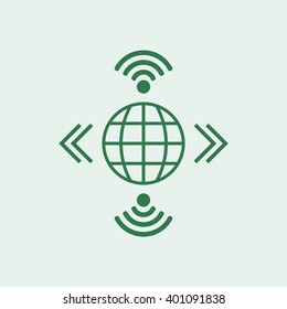Wi-Fi. Icon vector illustration. Flat design style 