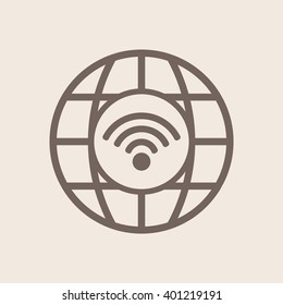 Wi-Fi. Icon, vector illustration.  Flat design style