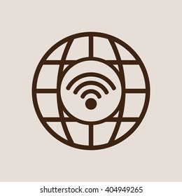 Wi-Fi. Icon, vector illustration.  Flat design style