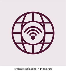 Wi-Fi. Icon, vector illustration.  Flat design style