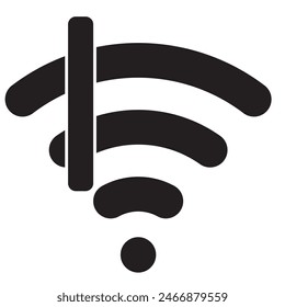  Icono WIFI. Ilustración vectorial WIFI para el botón de acceso al hotspot de Internet. Icono WIFI en negro. Ilustración vectorial.