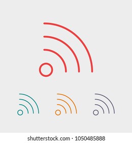 Wi-Fi icon vector illustration. Linear symbol with thin outline. The thickness is edited. Minimalist style.
