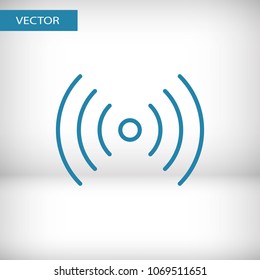 Wi-Fi icon vector illustration. Linear symbol with thin outline. The thickness is edited. Minimalist style.