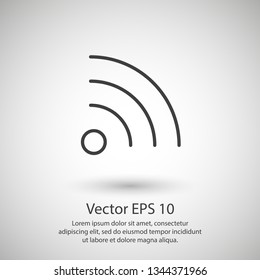 Wi-Fi icon vector illustration. Linear symbol with thin outline. The thickness is edited. Minimalist style.