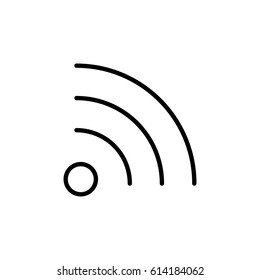 Wi-Fi-Symbol, Vektorgrafik. Lineares Symbol mit dünner Umrisslinie. Die Dicke wird bearbeitet. Minimalistischer Stil. Exklusive Ausführungsqualität im Materialdesign. Linienstärke 20 Pixel