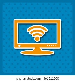 WIFI  icon, vector illustration. Modern design. Flat design style