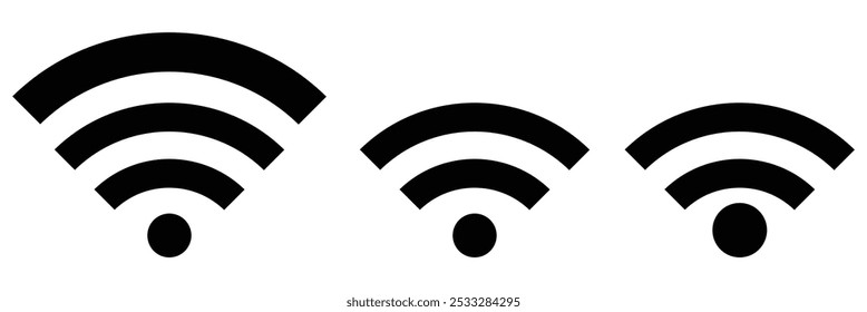 WIFI icon Vector Illustration on white background. icon Vector Illustration on white background.