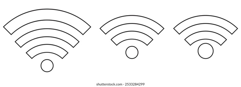 WIFI icon Vector Illustration on white background. icon Vector Illustration on white background.