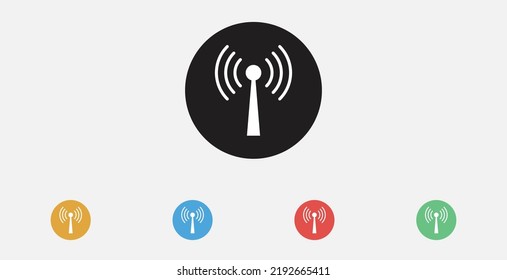 Icono Wi-Fi. Icono de ilustración del vector. Iconos vectoriales Wi-Fi.  Conjunto de coloridos iconos de diseño plano
