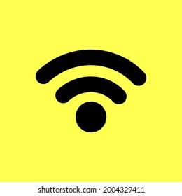 Wifi icon. Vector illustration. Wireless internet. Isolated on yellow background.