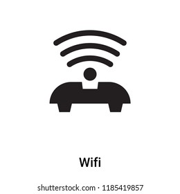 Wifi icon vector isolated on white background, logo concept of Wifi sign on transparent background, filled black symbol