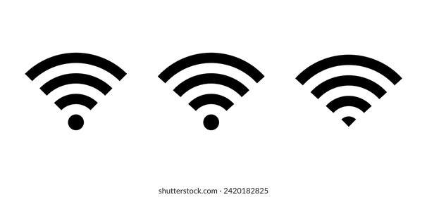 Wifi icon vector in line style. Wireless connection network sign symbol. Editable stroke