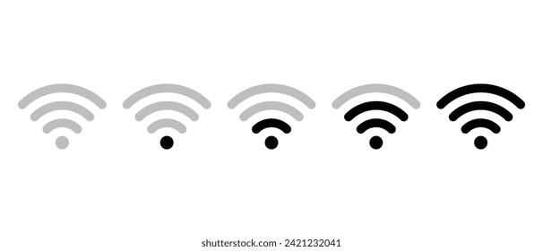 Wifi-Icon Vektorgrafik im Linienstil. Symbol für Wireless-Netzwerke. Bearbeitbarer Hub