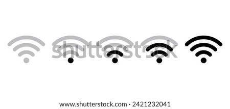 Wifi icon vector in line style. Wireless networking sign symbol. Editable stroke