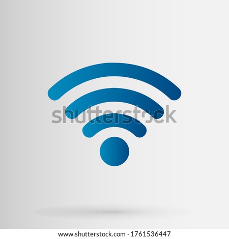 Wifi Icon Vector. Minimalistic Illustration Of Wireless Network Symbol In Blue Tone Over White Background