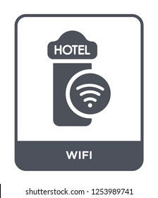 wifi icon vector on white background, wifi trendy filled icons from Hotel and restaurant collection, wifi simple element illustration