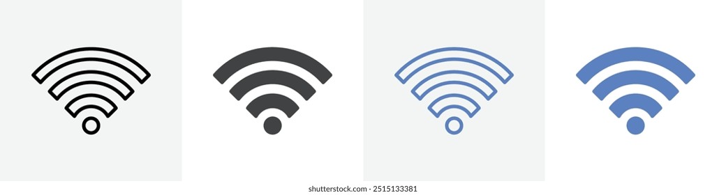 wifi icon vector set use for web ui or app