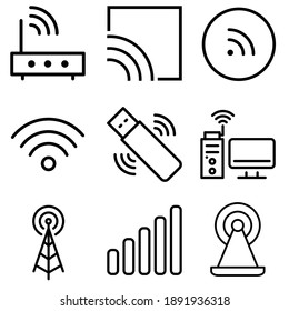 Wi-Fi icon vector set. wireless illustration sign collection. signal symbol.