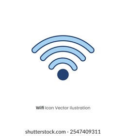 Vetor de ícone de Wi-Fi. sinal de sinal e símbolo de preenchimento e contorno . Ícone sem fio eps 10