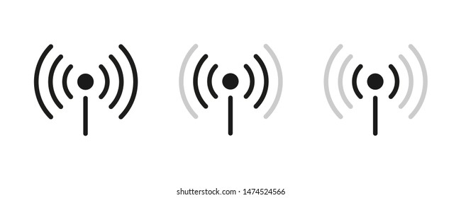 
Wifi icon vector. Wi-fi signal icon, wireless symbol.Vector illustration isolated on white background.10 eps.